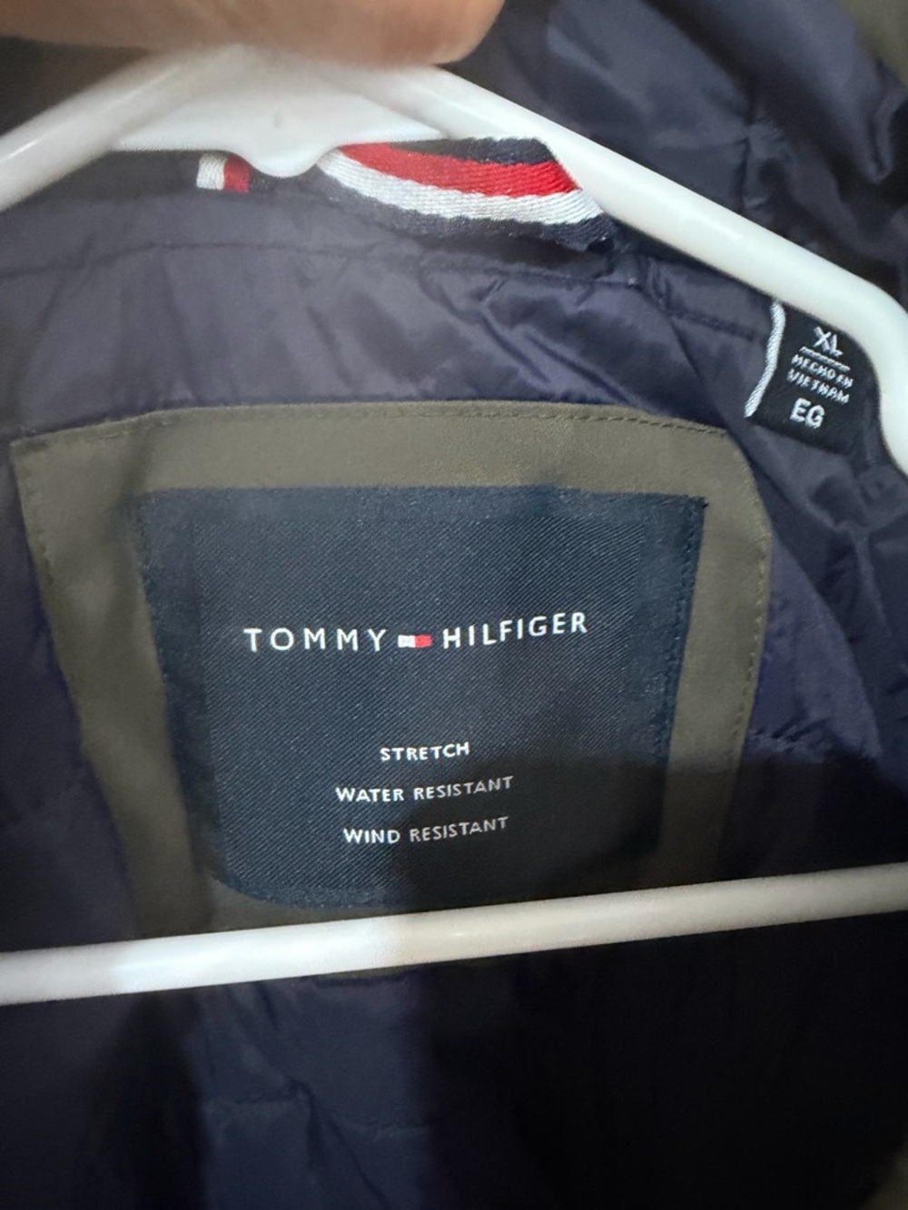 Tommy Hilfiger Men's Olive Hooded Rain Jacket - Picture 5 of 15